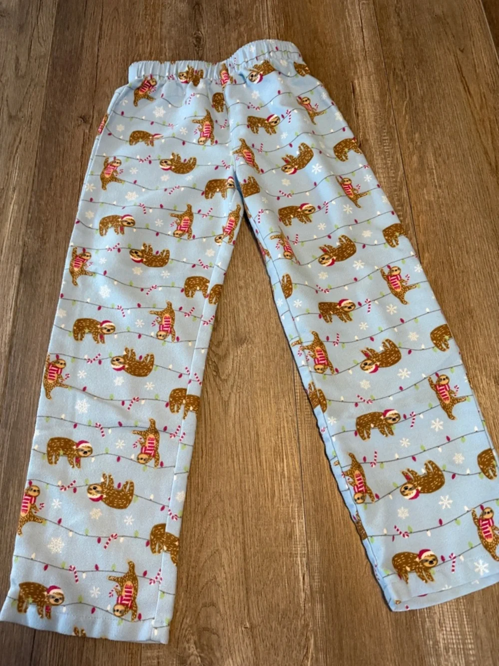 Lands' End Light Blue Sloth Print Kids Pajama Set